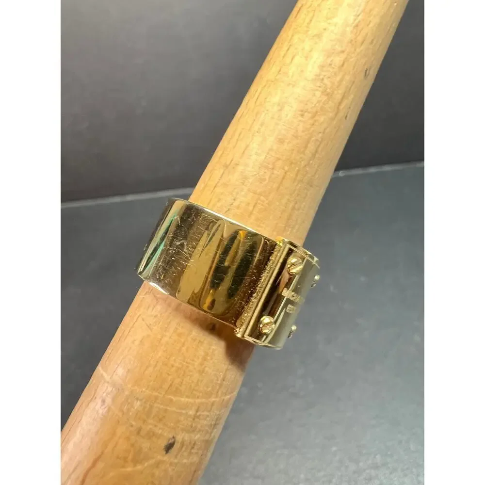 Michael Kors Gold Tone Wide Band Ring Size 6 Est 1981